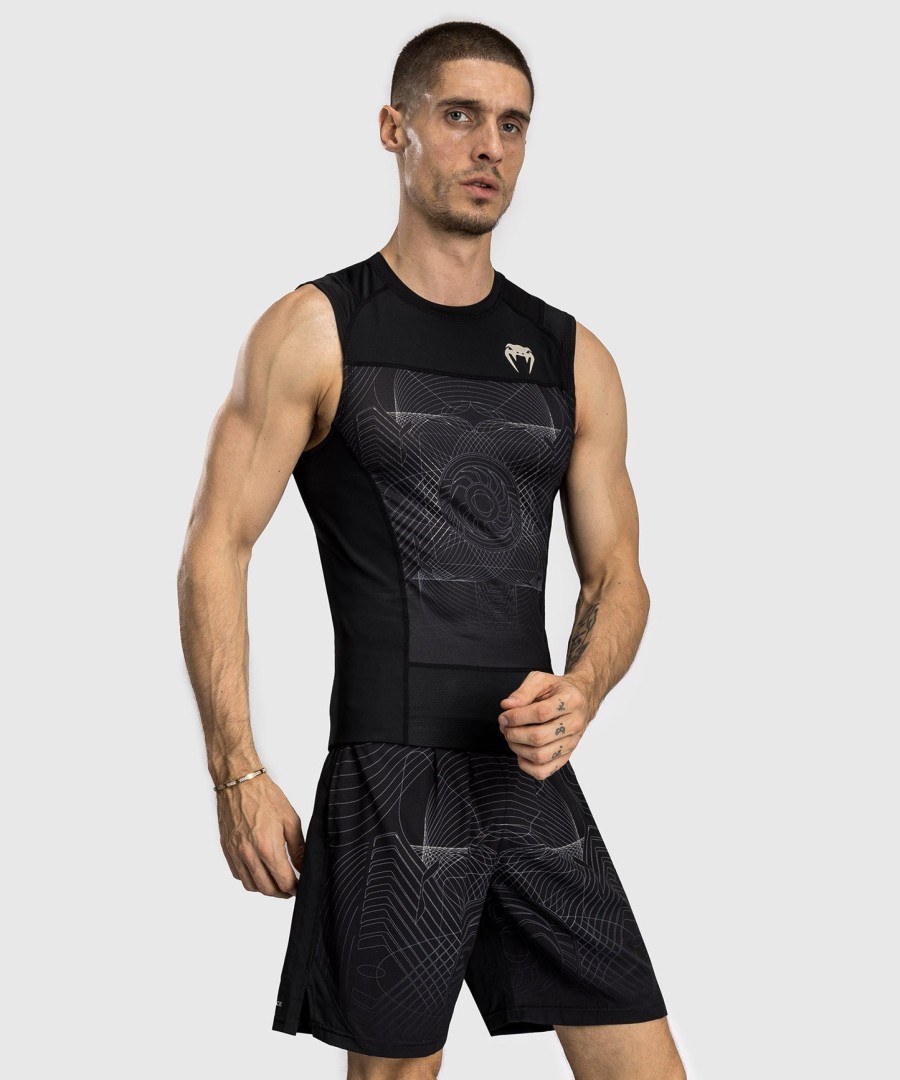 venum g-fit air men sleeveless rashguard - deep blackdesert sand