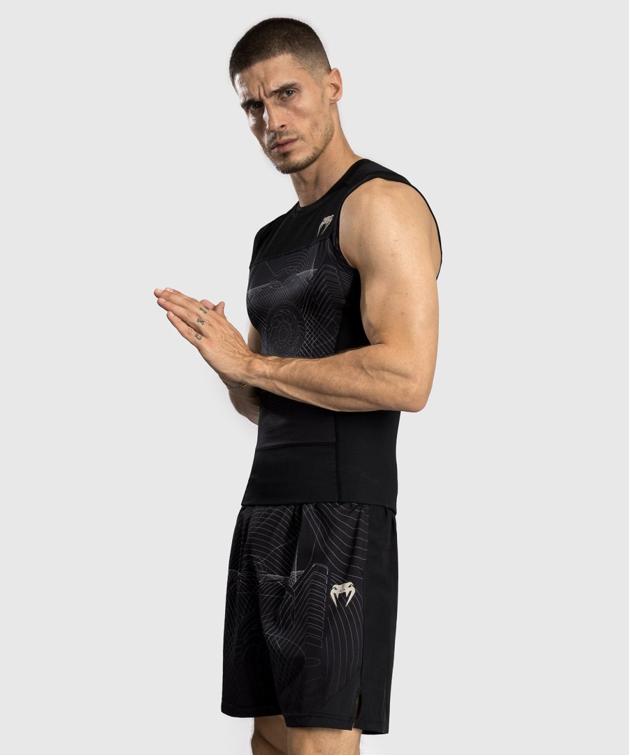 venum g-fit air men sleeveless rashguard - deep blackdesert sand