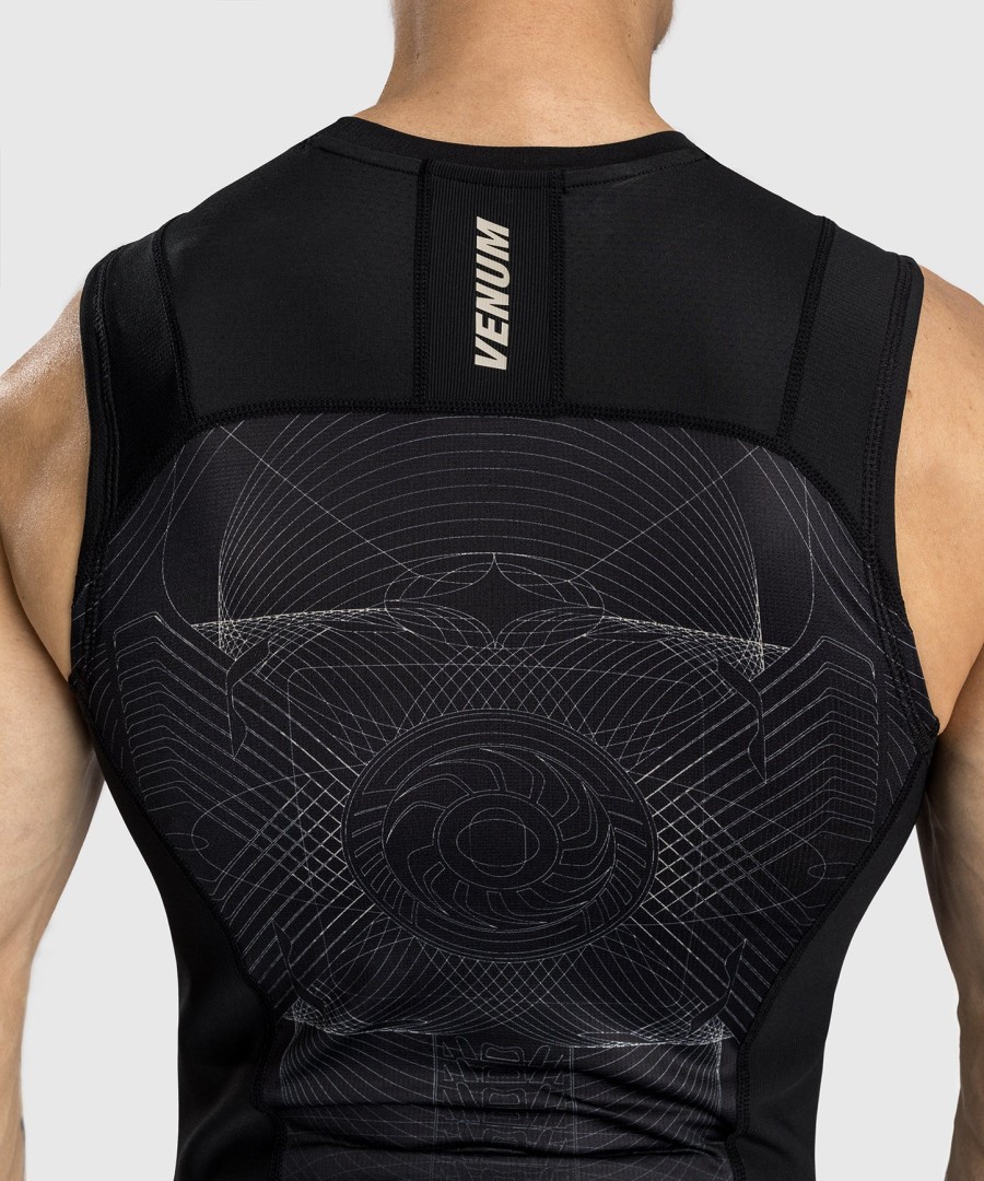 venum g-fit air men sleeveless rashguard - deep blackdesert sand