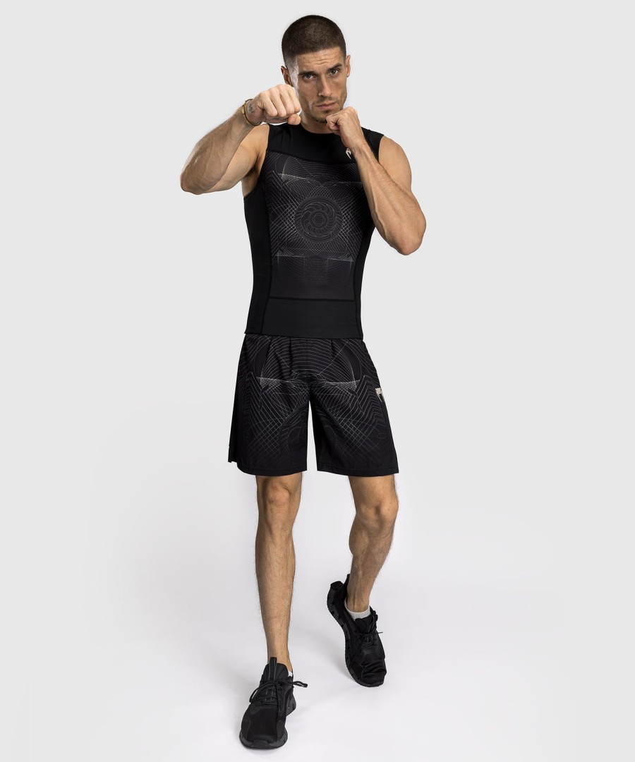 venum g-fit air men sleeveless rashguard - deep blackdesert sand