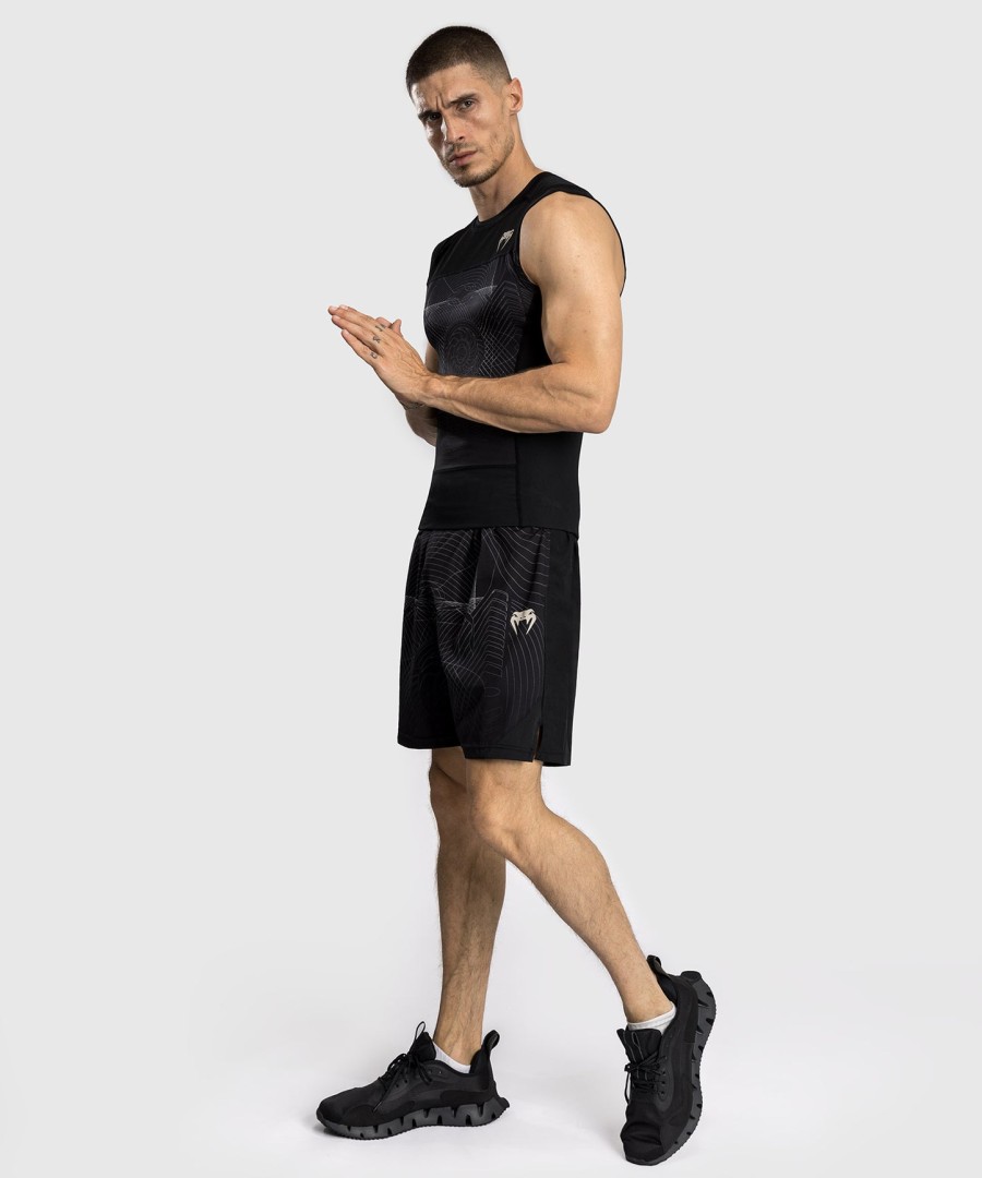venum g-fit air men sleeveless rashguard - deep blackdesert sand