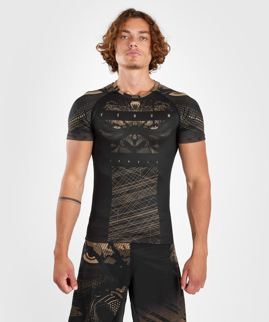venum gorilla jungle rashguard short sleeves - blacksand