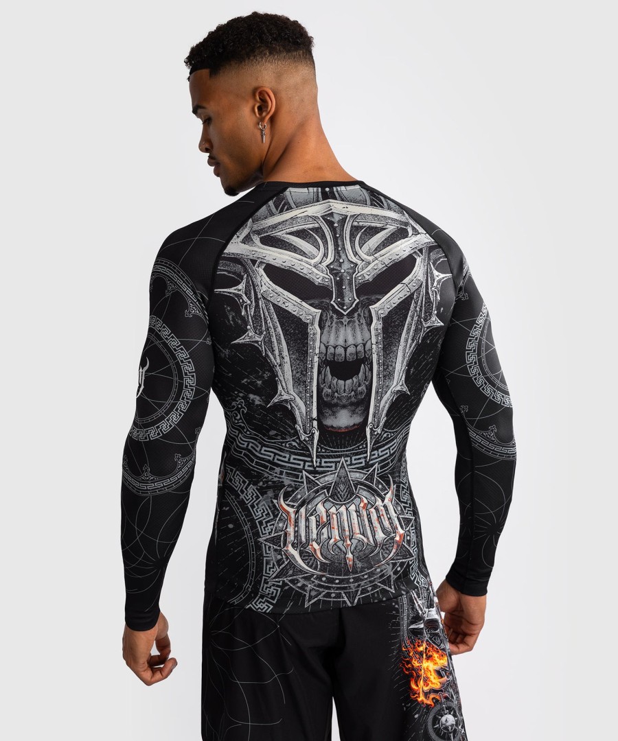 venum gladiator 5.0 men long sleeve rashguard - blacksilver