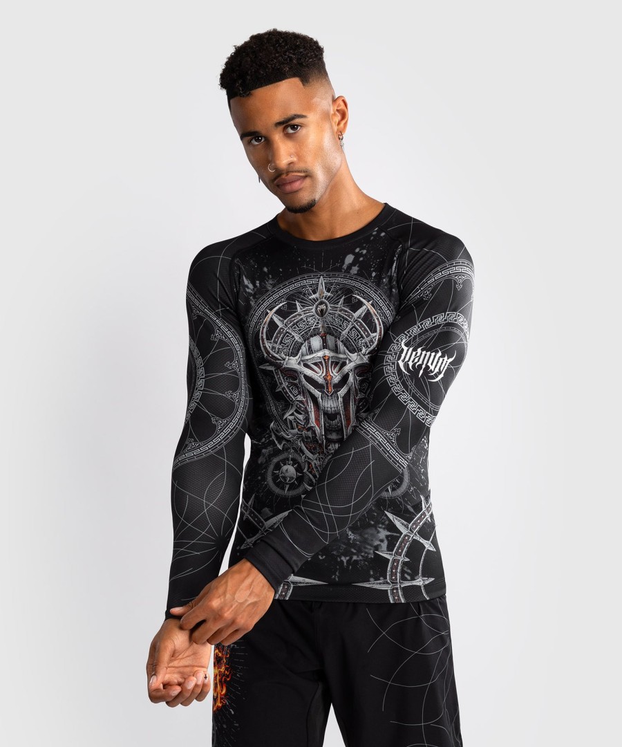 venum gladiator 5.0 men long sleeve rashguard - blacksilver