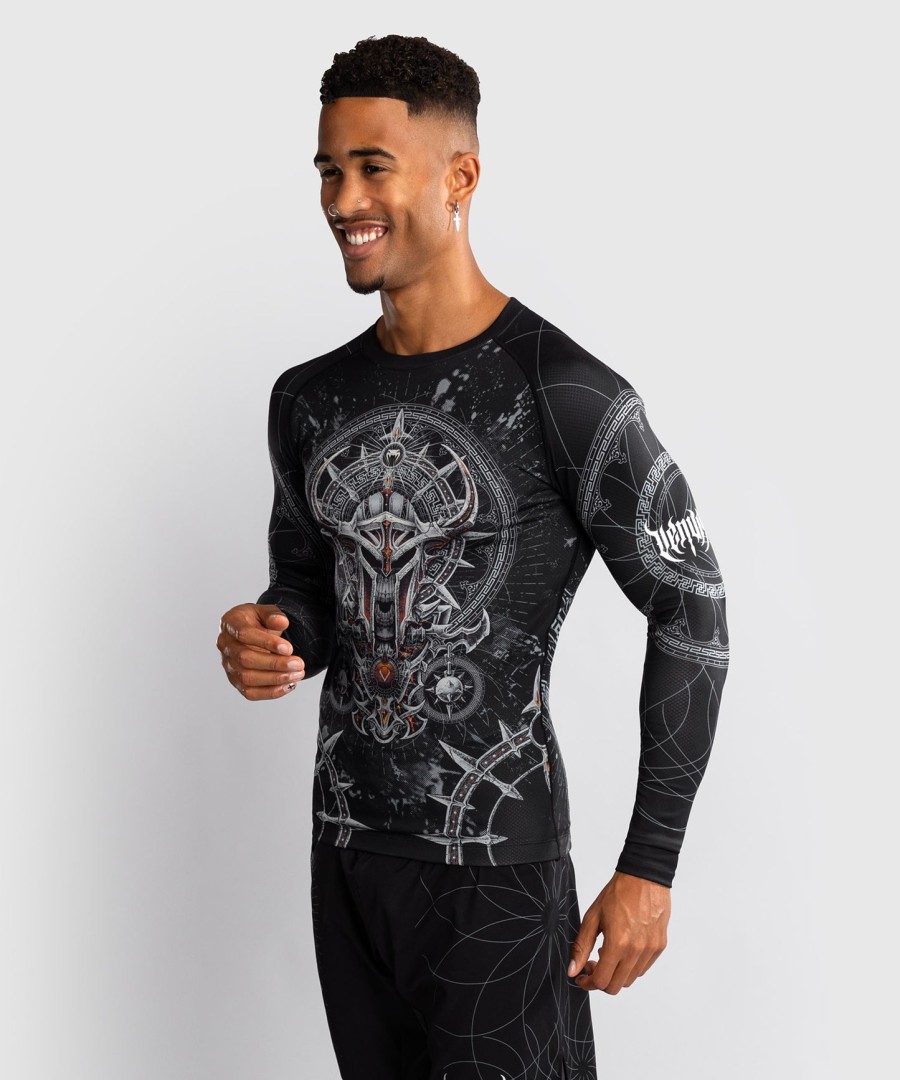 venum gladiator 5.0 men long sleeve rashguard - blacksilver