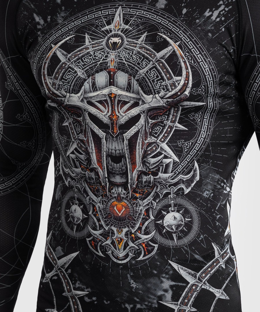 venum gladiator 5.0 men long sleeve rashguard - blacksilver