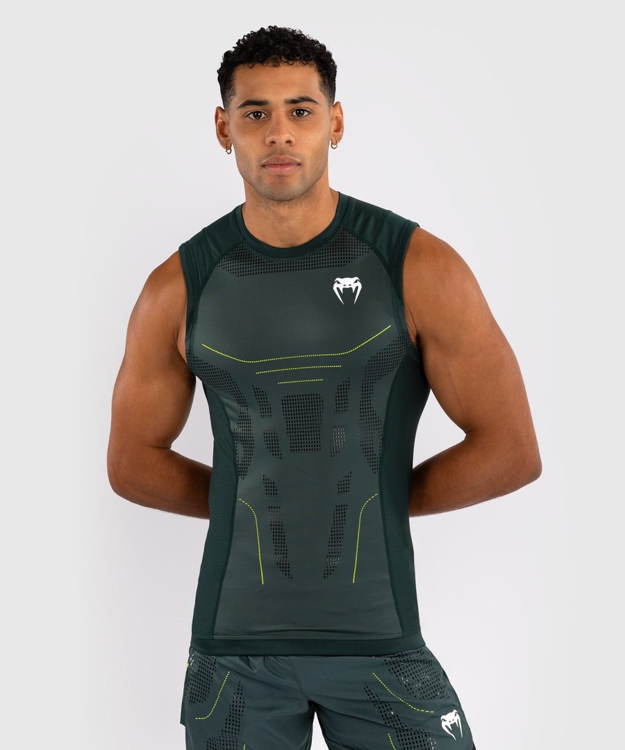 venum technical 3.0 sleeveless rashguard - forest green