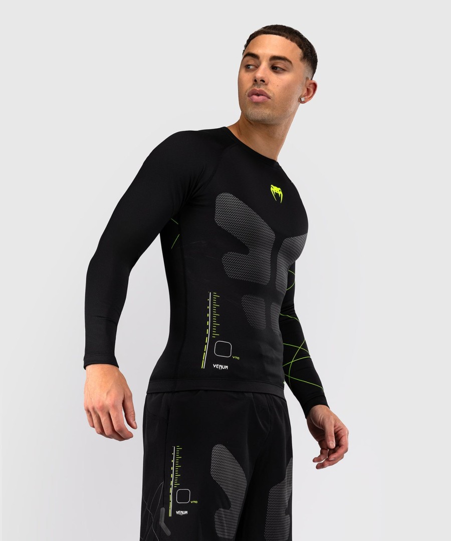 venum training camp 4.0 long sleeve rashguard - blackneon green