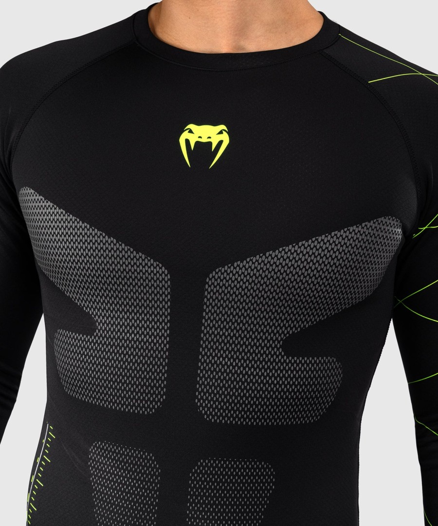 venum training camp 4.0 long sleeve rashguard - blackneon green