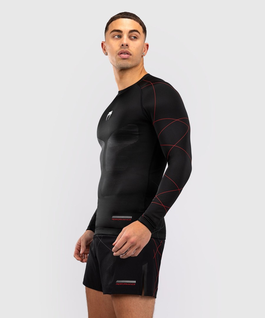 venum tactical xt men long sleeve rashguard - blackfire red