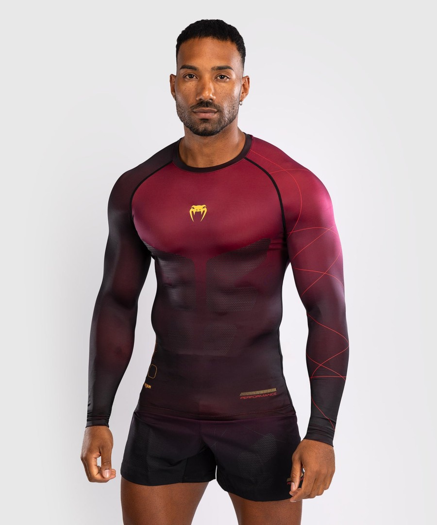 venum tactical xt men long sleeve rashguard - blackburgundygold