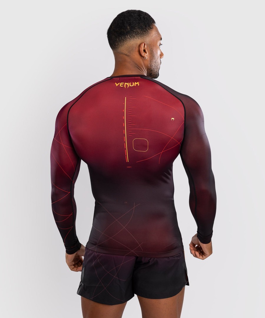 venum tactical xt men long sleeve rashguard - blackburgundygold