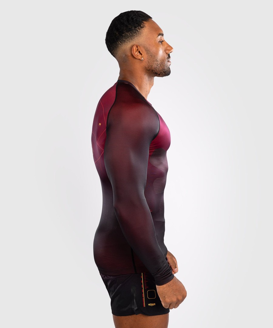 venum tactical xt men long sleeve rashguard - blackburgundygold