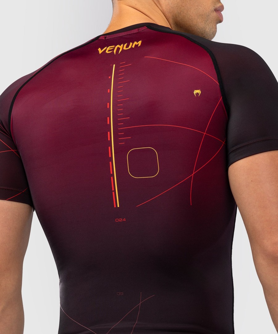 venum tactical xt short sleeve rashguard - blackburgundygold
