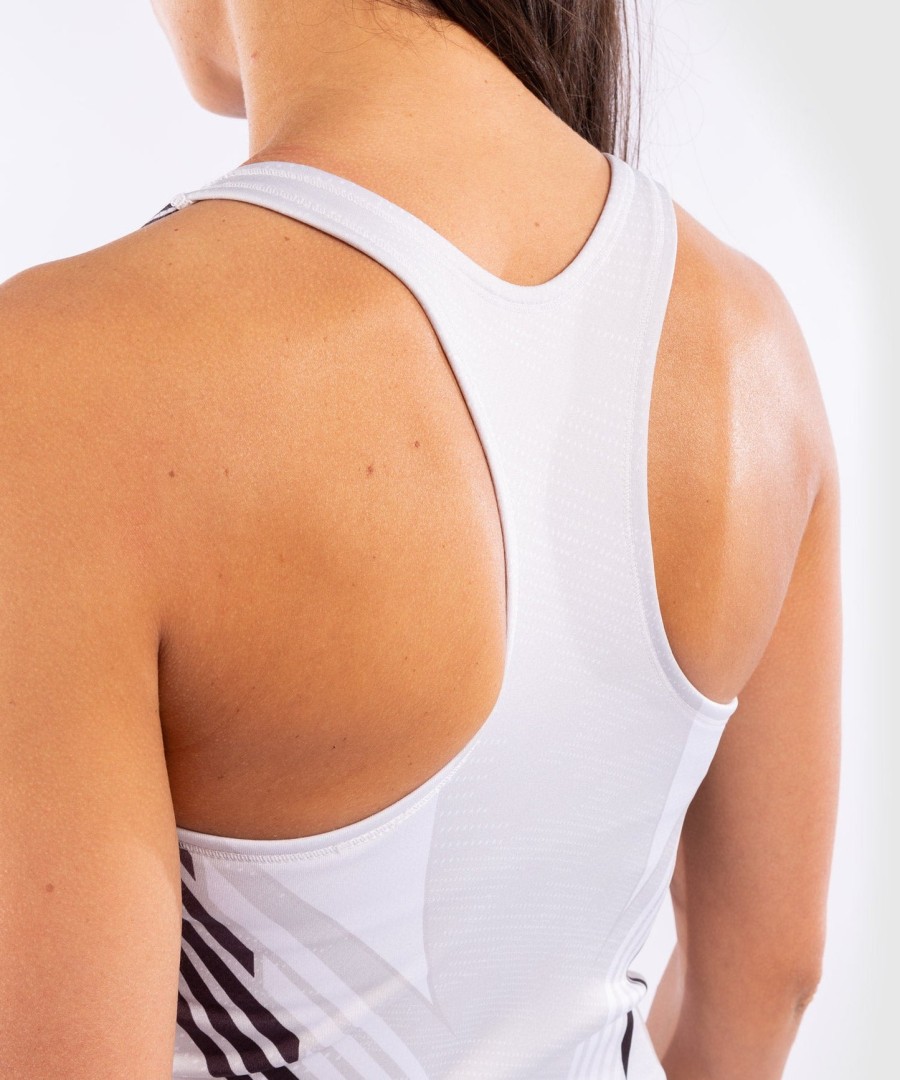 ufc venum authentic fight night women fitted tank with shelf bra - white