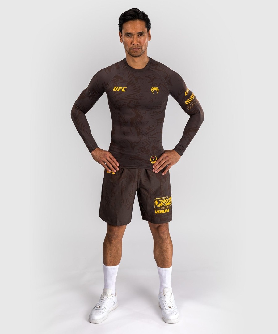 ufc fusion by venum fight week men performance long sleeve rashguard - earthen brown