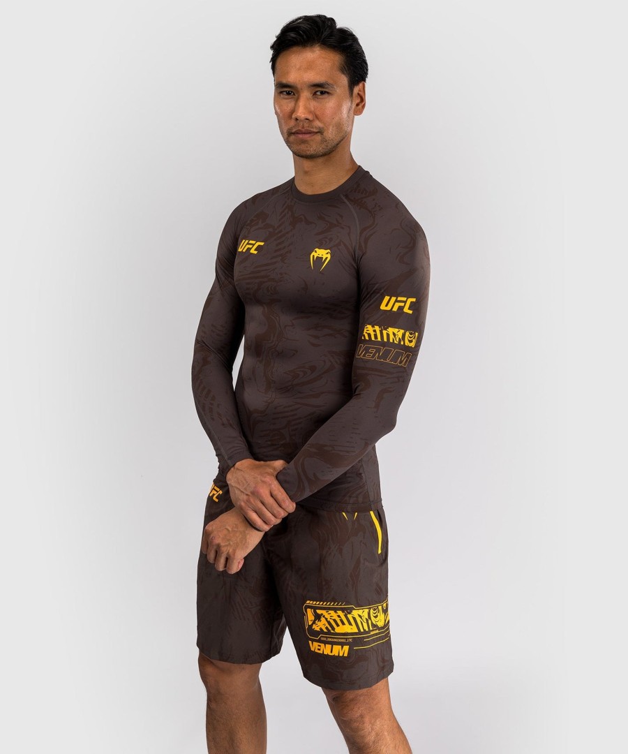 ufc fusion by venum fight week men performance long sleeve rashguard - earthen brown