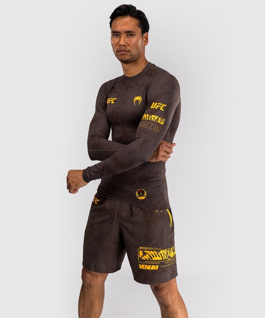 ufc fusion by venum fight week men performance long sleeve rashguard - earthen brown