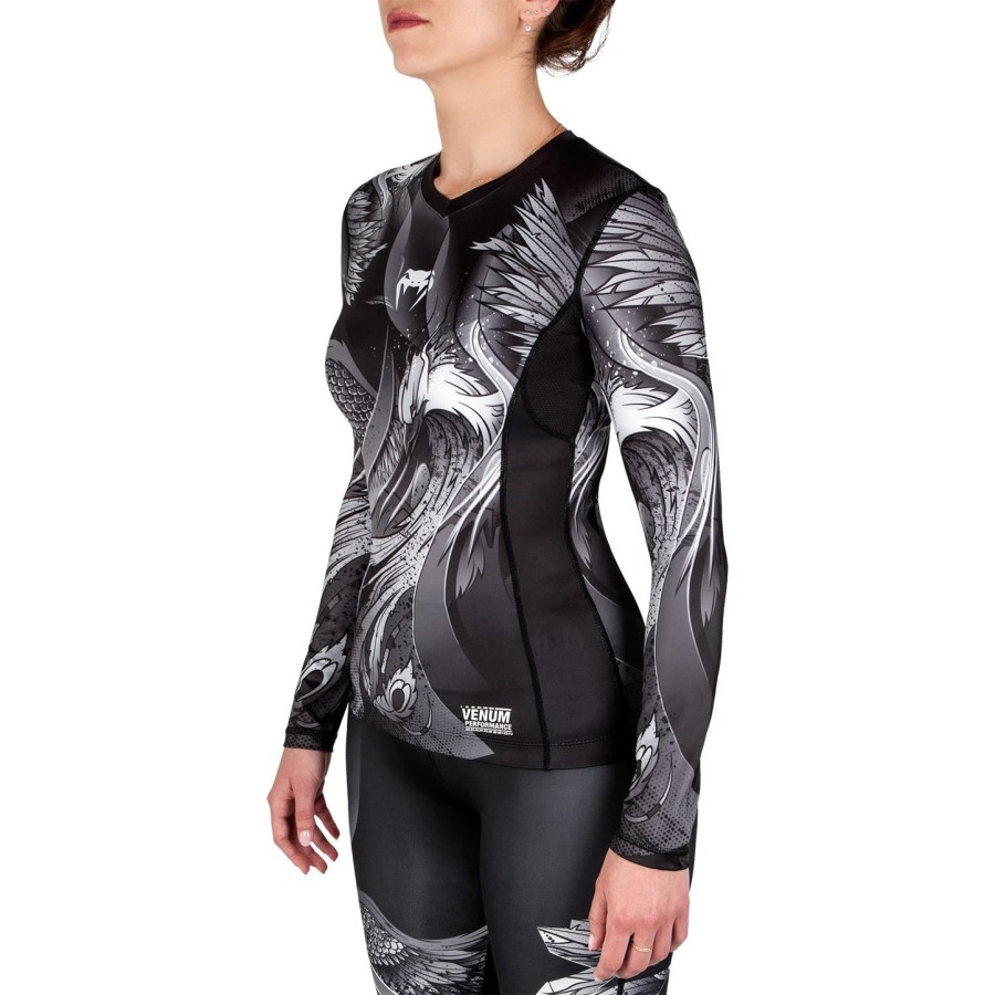 venum phoenix rashguard - long sleeves - blackwhite - for women
