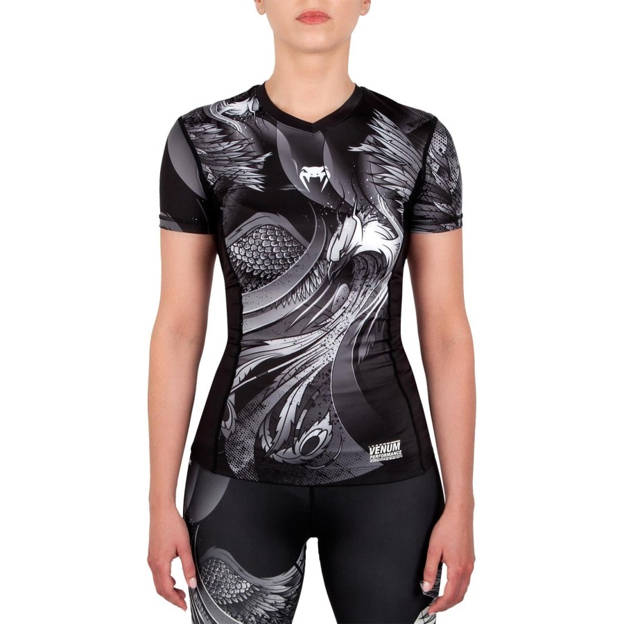 venum phoenix rashguard - short sleeves - blackwhite - for women