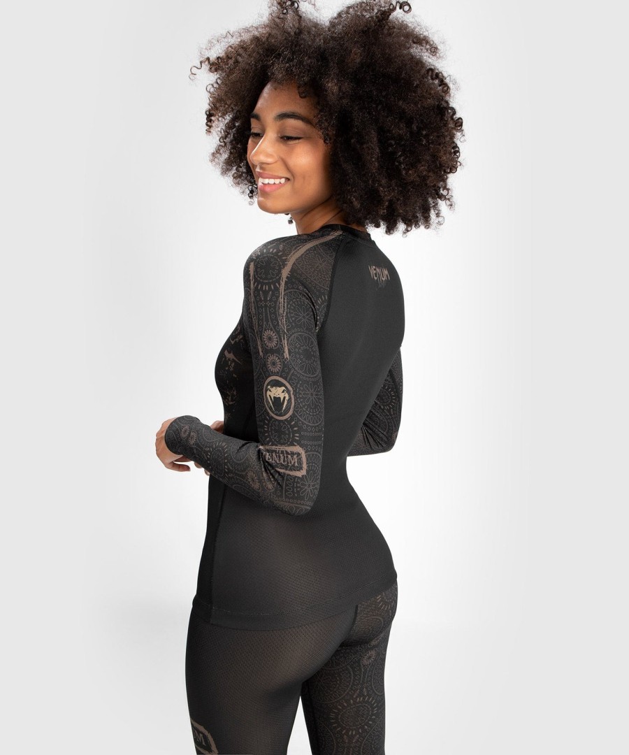 venum women santa muerte dark side - rashguard long sleeves - blackbrown