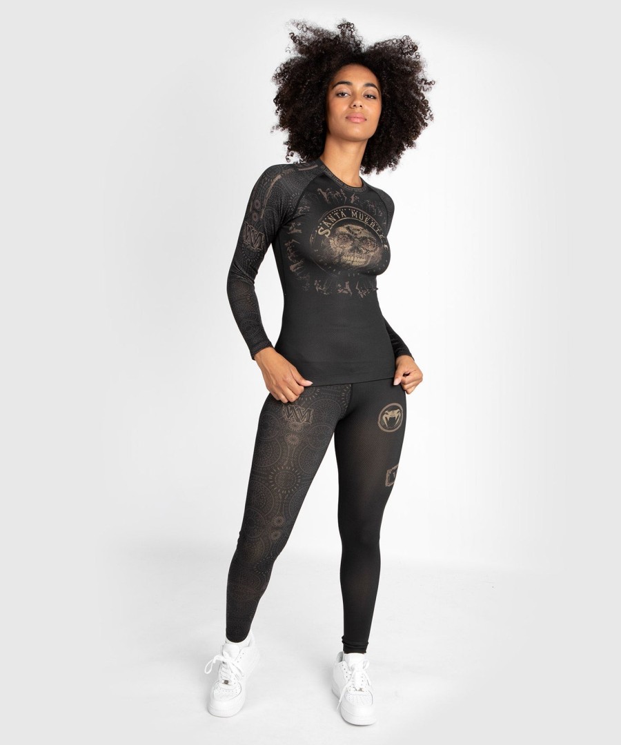 venum women santa muerte dark side - rashguard long sleeves - blackbrown