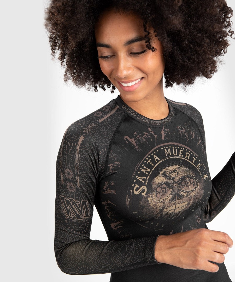 venum women santa muerte dark side - rashguard long sleeves - blackbrown