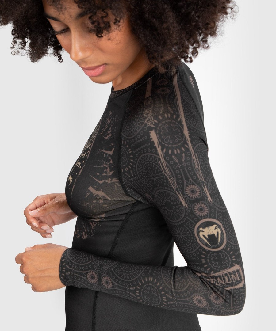 venum women santa muerte dark side - rashguard long sleeves - blackbrown