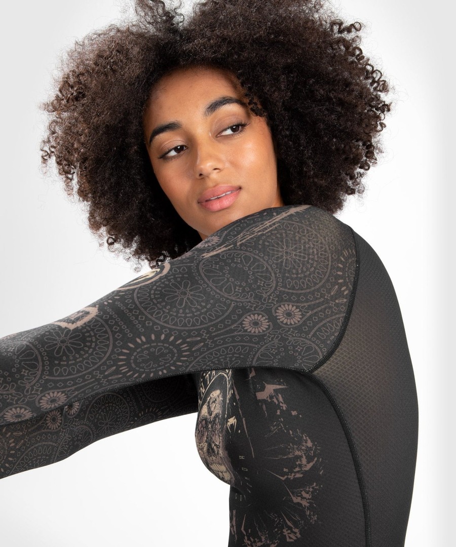 venum women santa muerte dark side - rashguard long sleeves - blackbrown