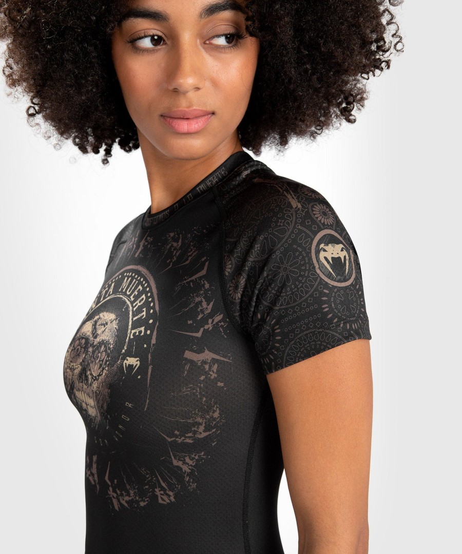 venum women santa muerte dark side - rashguard short sleeves - blackbrown