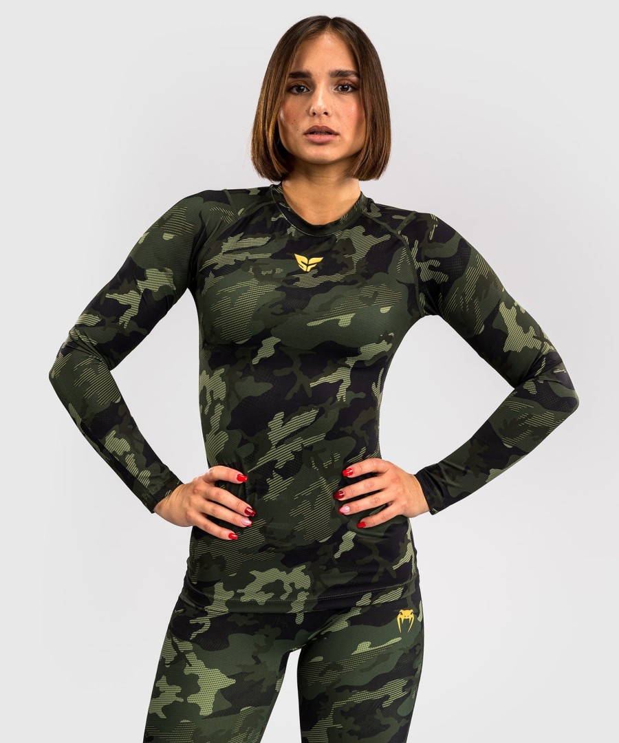 venum x sophia rose women long sleeve rashguard - forest camo