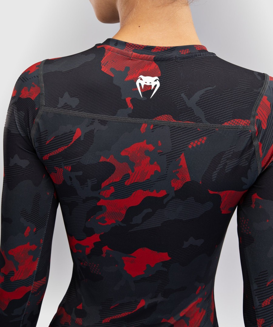 venum x sophia rose women long sleeve rashguard - urban red camo