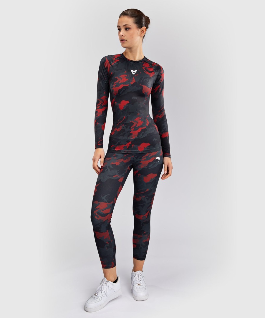 venum x sophia rose women long sleeve rashguard - urban red camo