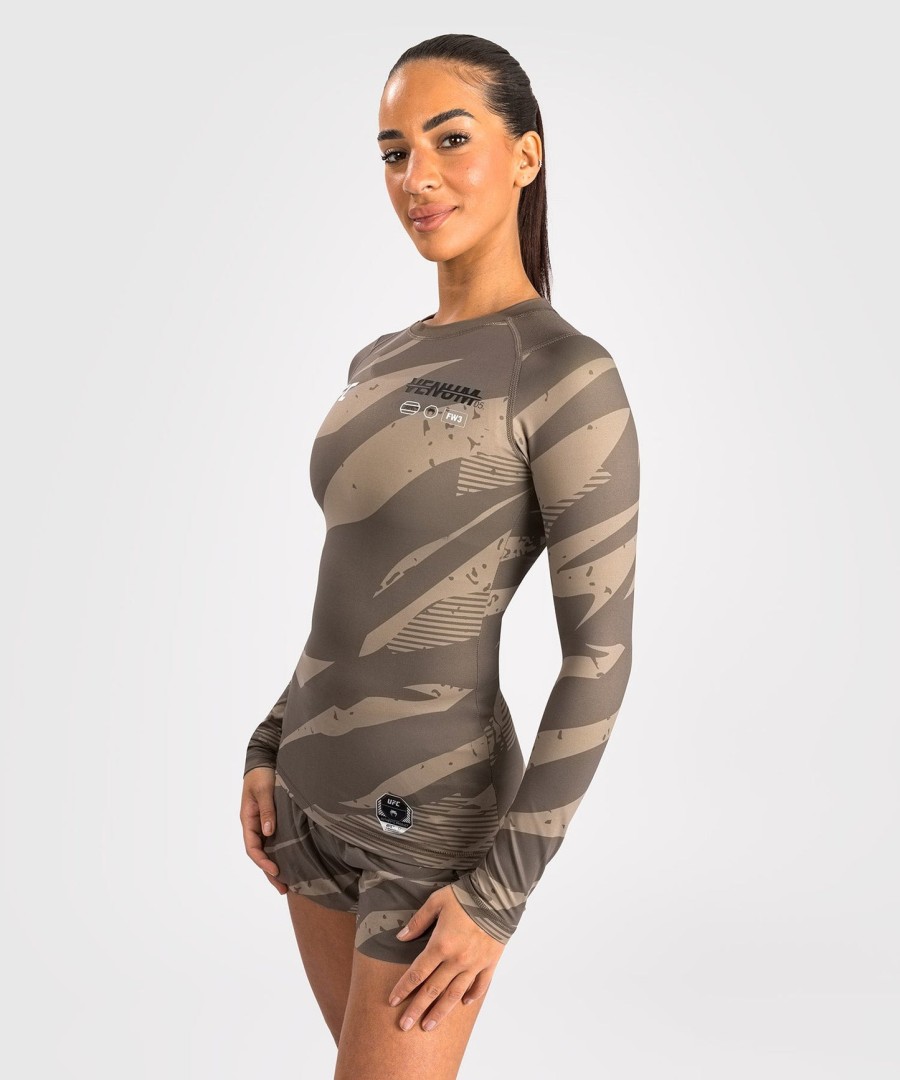 ufc adrenaline by venum fight week women performance long sleeve rashguard - desert camo