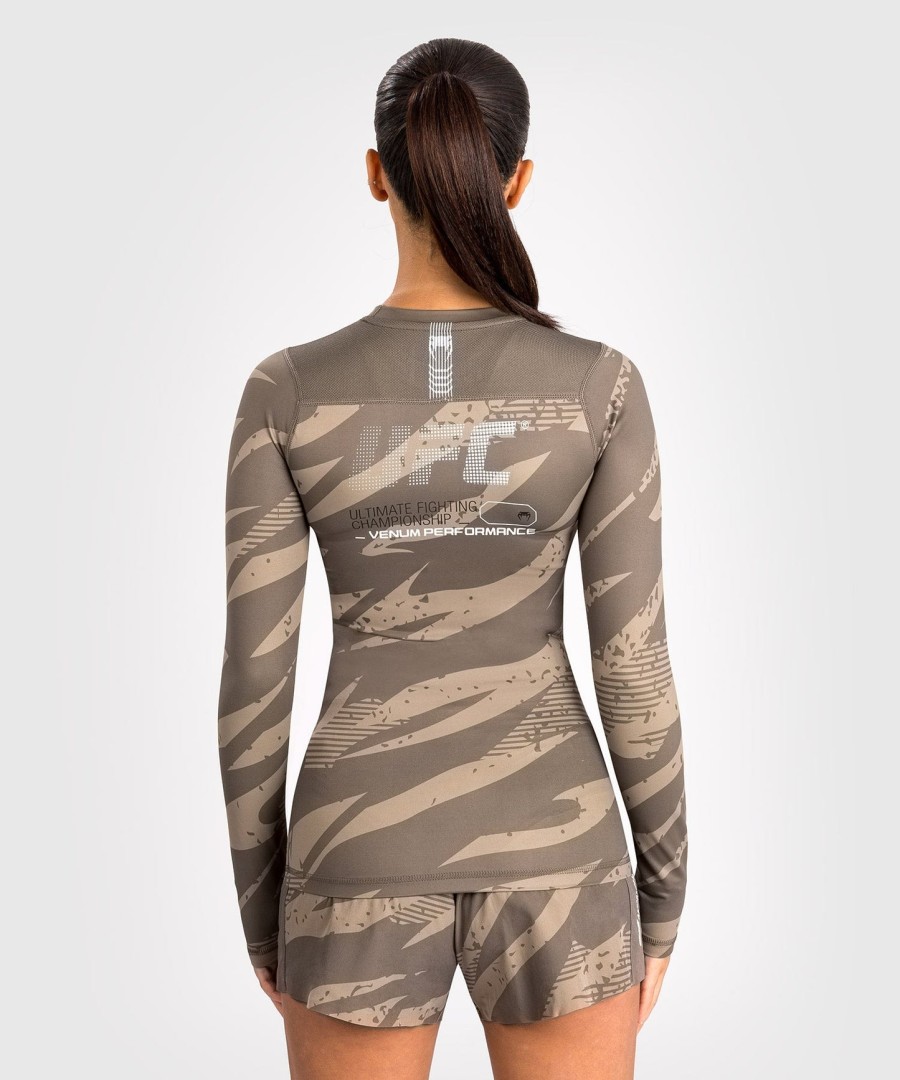 ufc adrenaline by venum fight week women performance long sleeve rashguard - desert camo