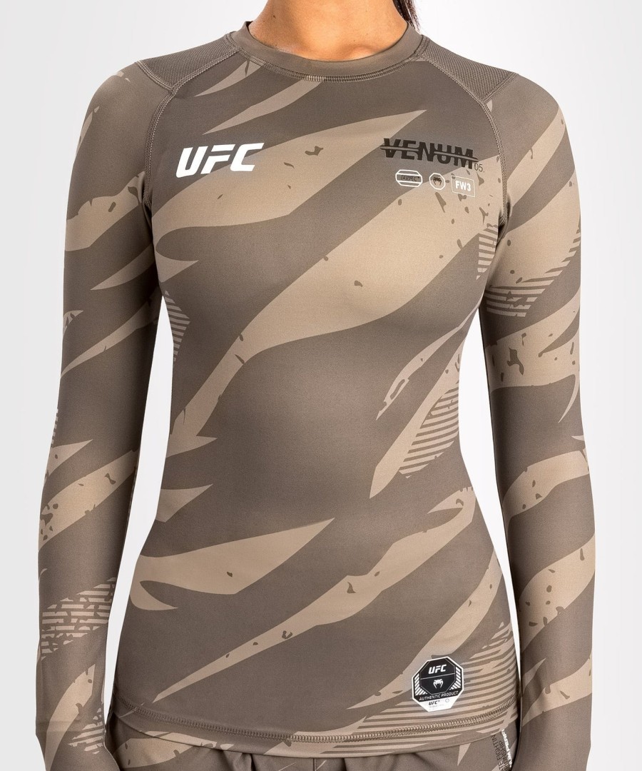 ufc adrenaline by venum fight week women performance long sleeve rashguard - desert camo