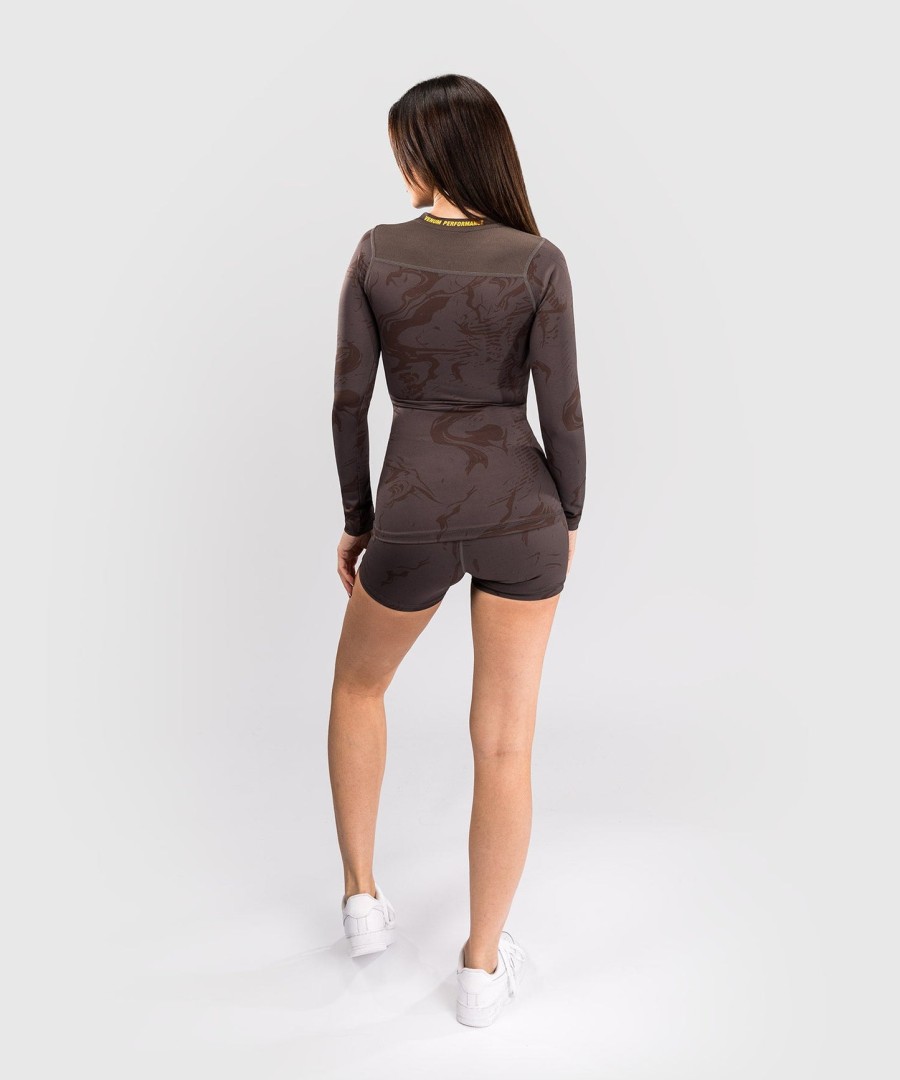 ufc fusion by venum fight week women performance long sleeve rashguard - earthen brown