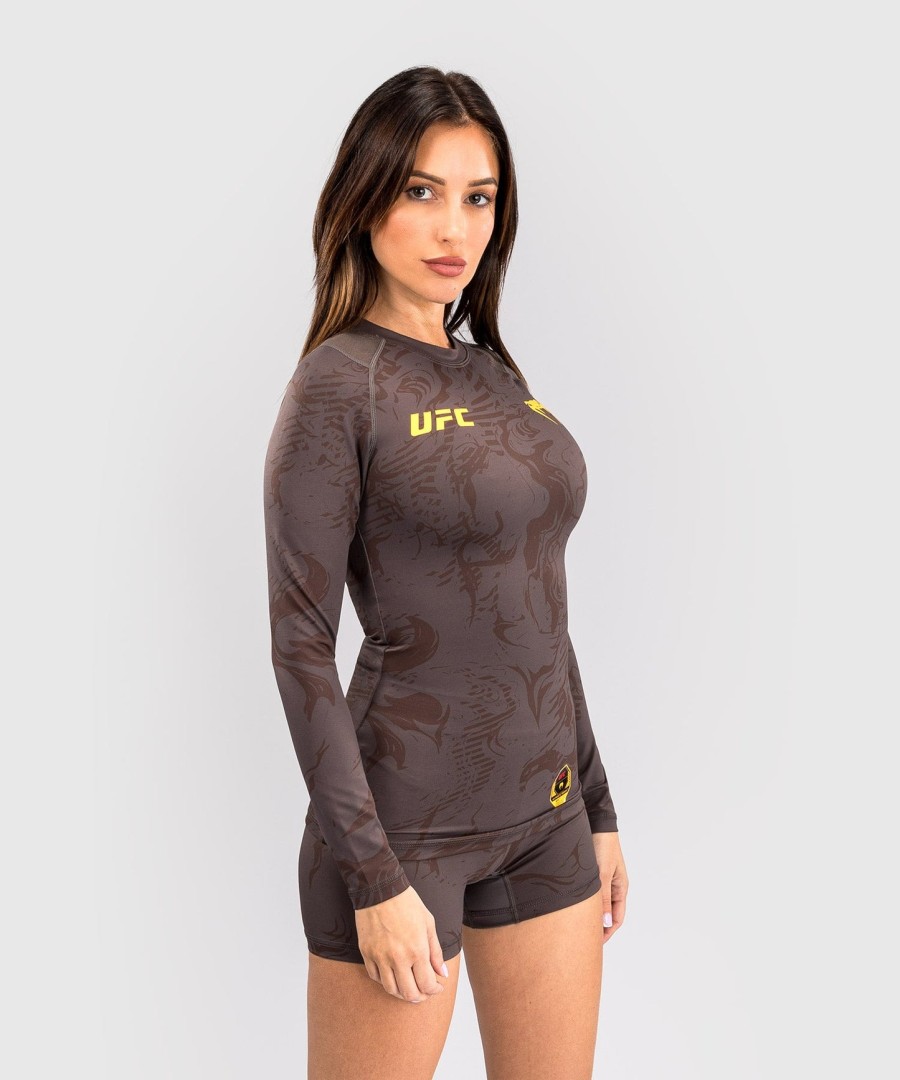 ufc fusion by venum fight week women performance long sleeve rashguard - earthen brown