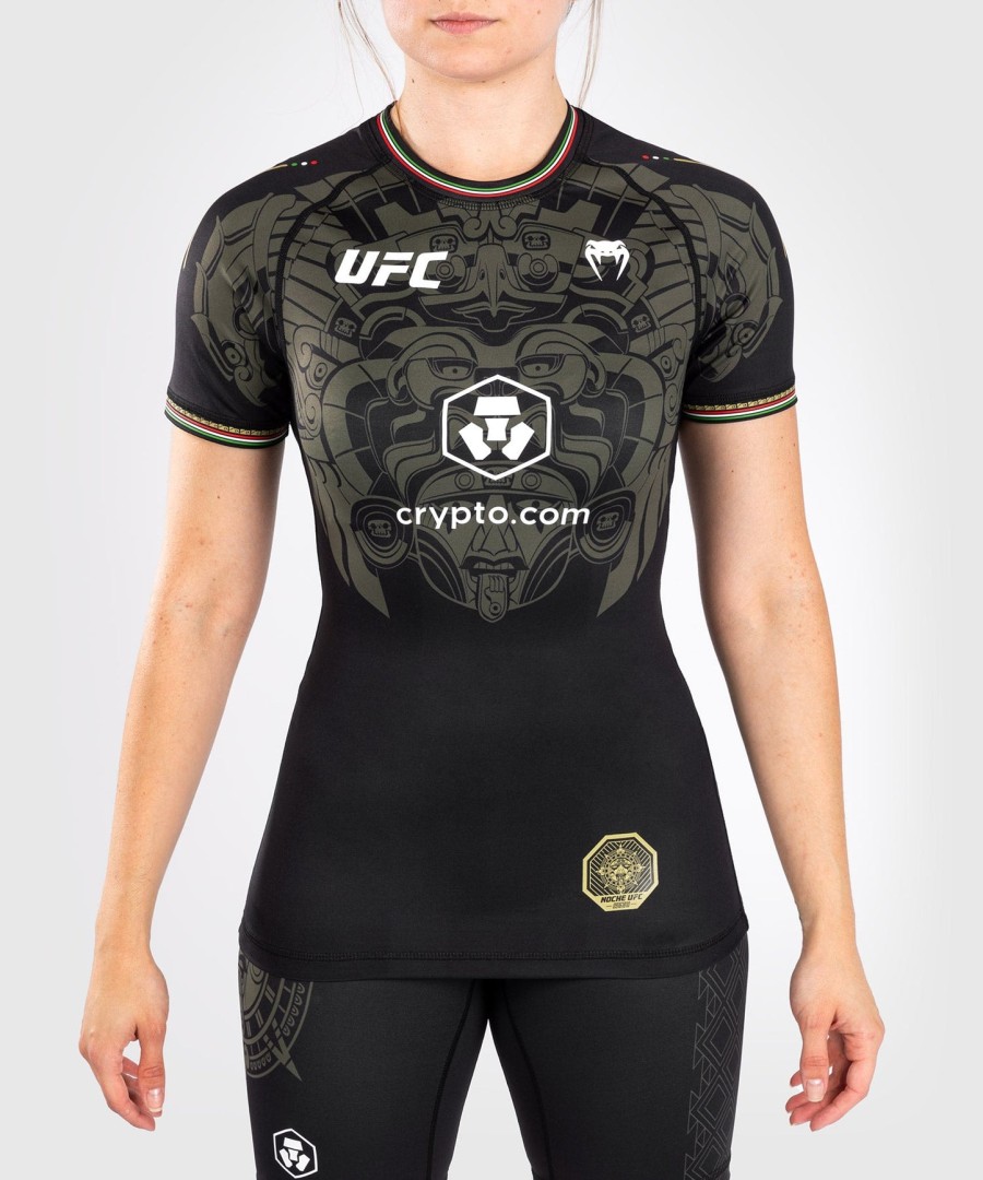 noche ufc by venum authentic fight night women performance short sleeve rashguard - black