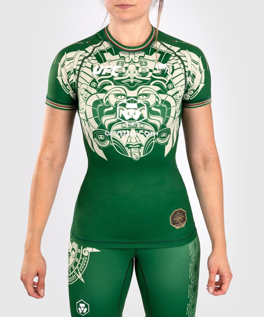noche ufc by venum authentic fight night women performance short sleeve rashguard - green