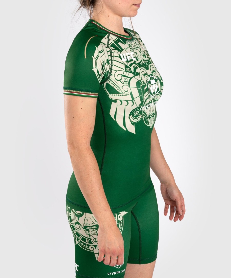 noche ufc by venum authentic fight night women performance short sleeve rashguard - green