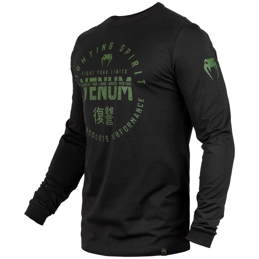venum signature t-shirt - long sleeves - black khaki - exclusive