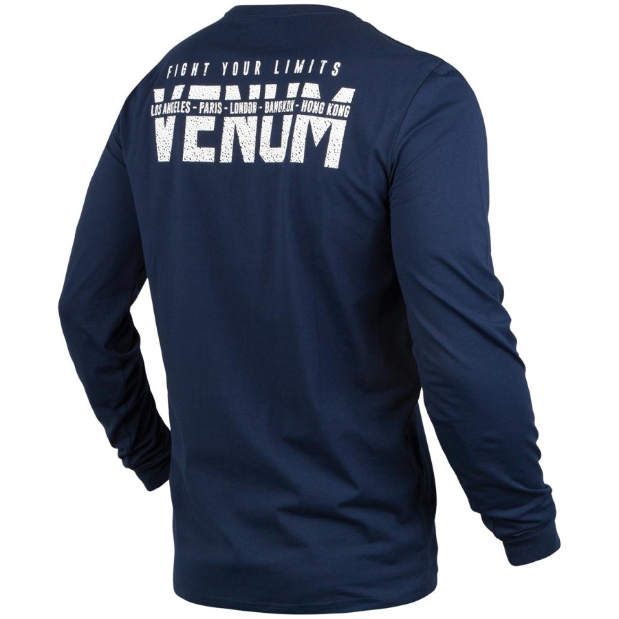 venum signature t-shirt - long sleeves - navy bluewhite