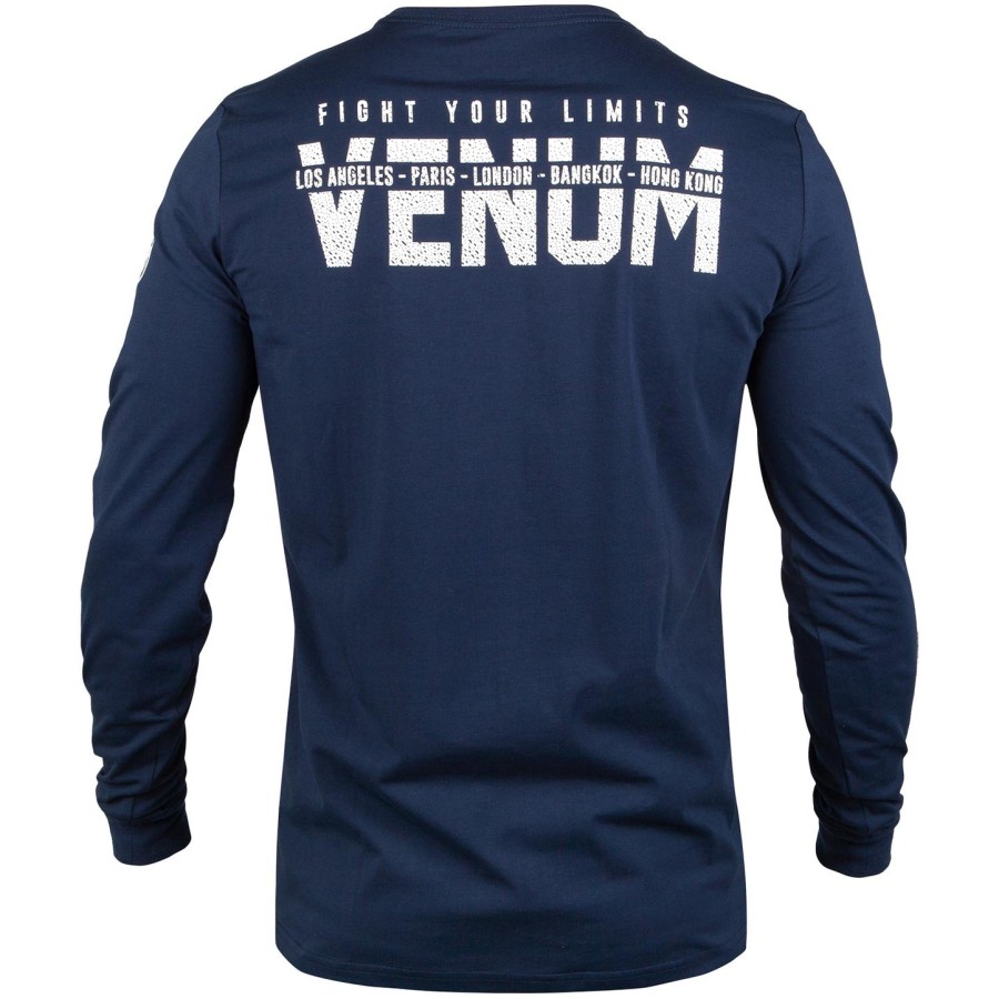 venum signature t-shirt - long sleeves - navy bluewhite