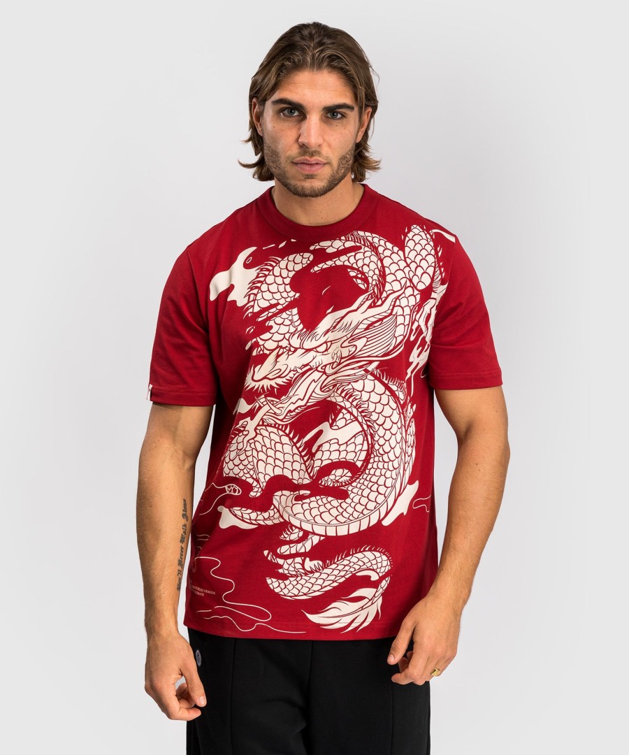 venum dragon flight men t-shirt - cherry redcream white