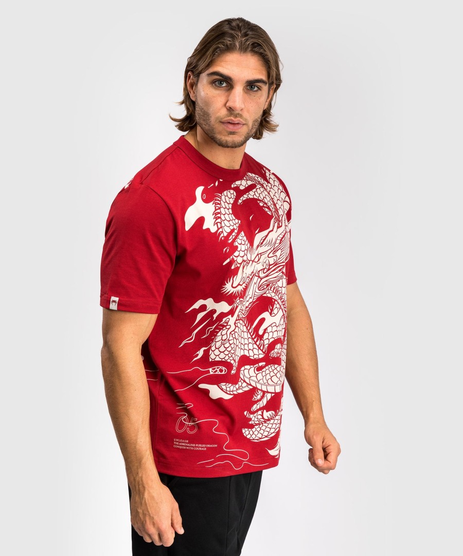 venum dragon flight men t-shirt - cherry redcream white
