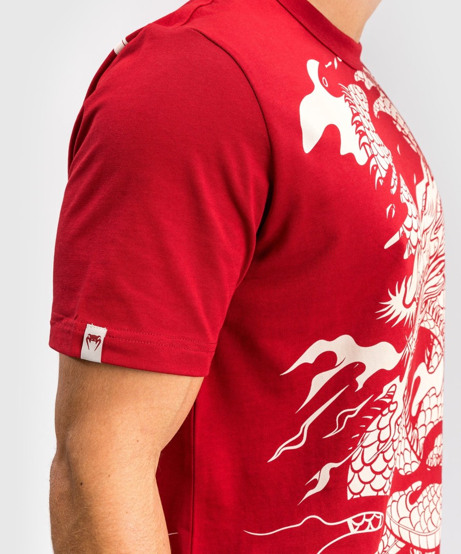 venum dragon flight men t-shirt - cherry redcream white