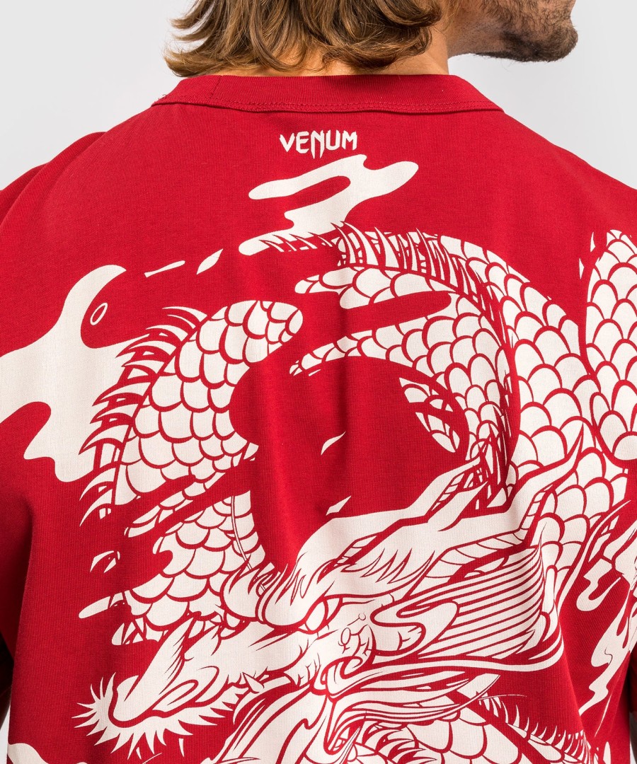 venum dragon flight men t-shirt - cherry redcream white