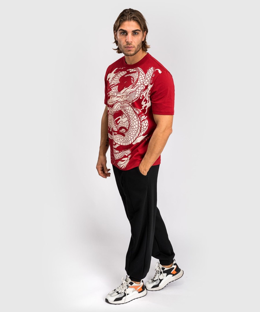 venum dragon flight men t-shirt - cherry redcream white