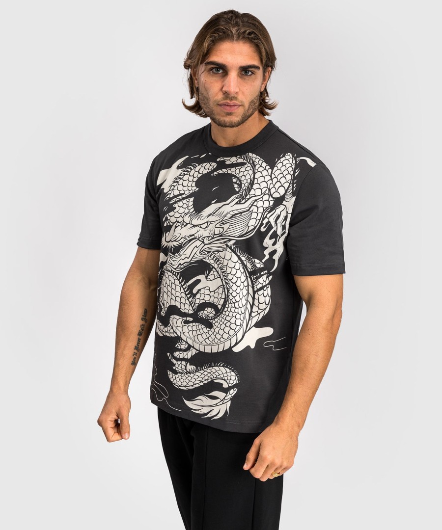 venum dragon flight men t-shirt - charcoal greycream white